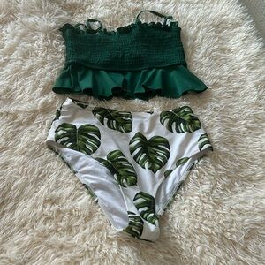 Two piece high waisted swim suit